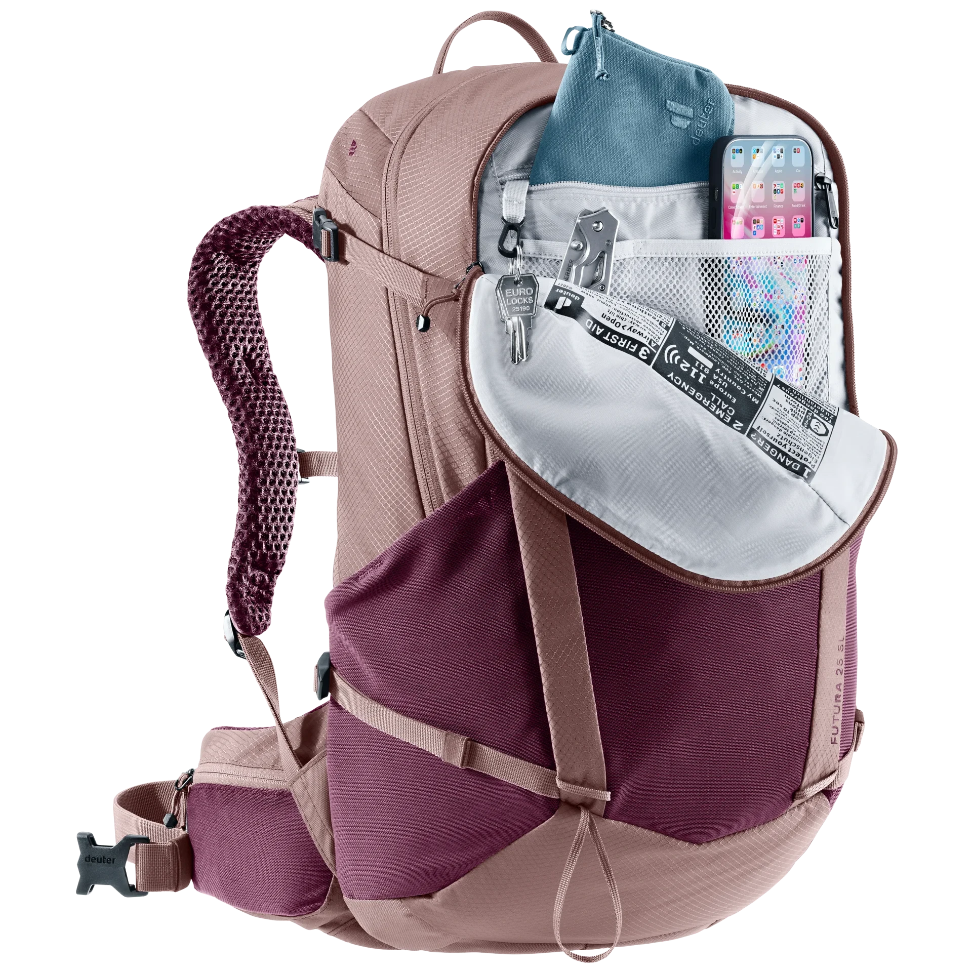 Mochila Futura 25 SL cassis-ashrose DEUTER - Imagen 10