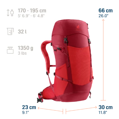 Mochila Futura 32 cherry-masala DEUTER - Imagen 10